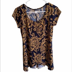 Rodan small boutique top shirt blouse flowy boho unique floral S